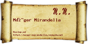 Móger Mirandella névjegykártya